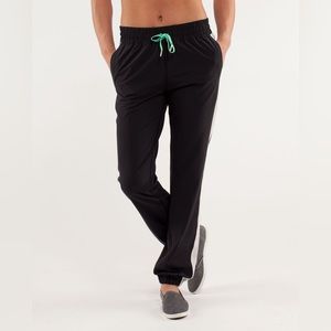 BNWOT Lululemon Work It Out Track Pant
Black / Dune / Fresh Teal. 
Size 8.